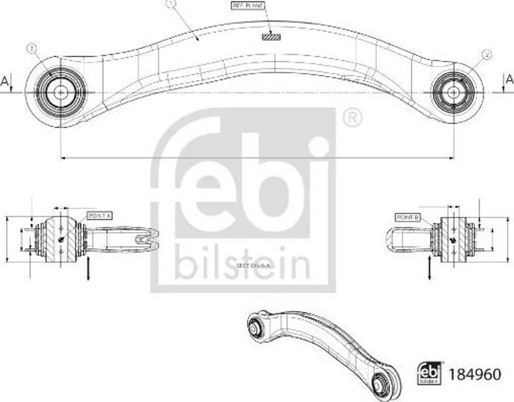 Bras de suspension FEBI 184960 pour essieu avant de haute précision