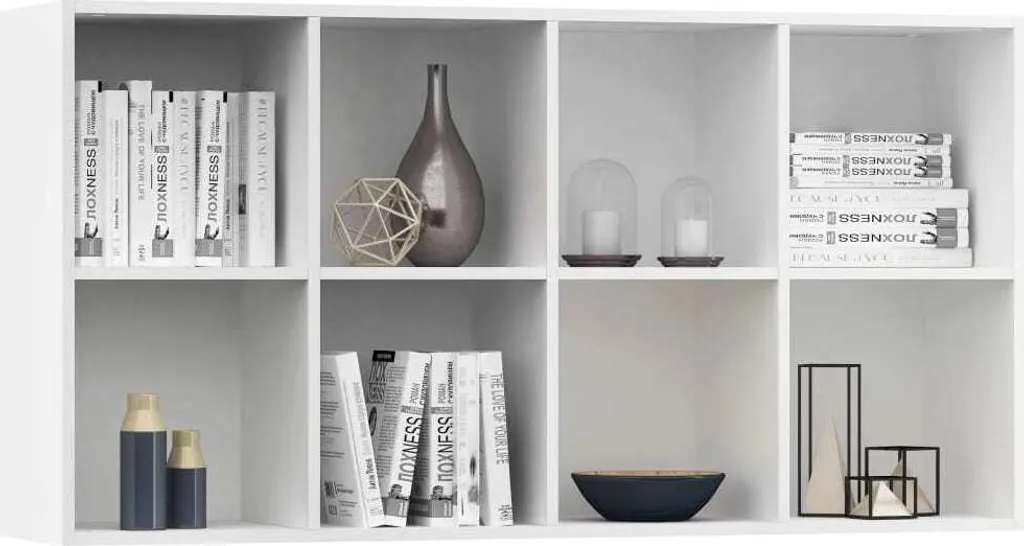Bibliothèque Buffet Blanc 66x30x130 cm en Bois d'Ingénierie Robuste