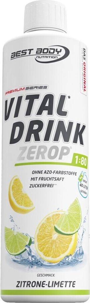 Best Body Nutrition - Vital Drink Zerop - 500 ml Flasche, 1 x 500 ml Flasche, Geschmack: Zitrone Limette