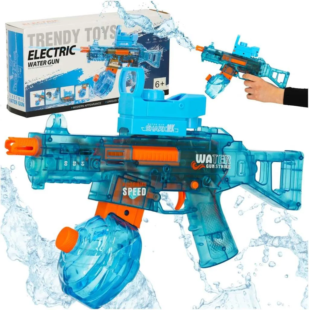 Pistolet à eau électrique automatique 350ml pour enfants Bleu et Blanc