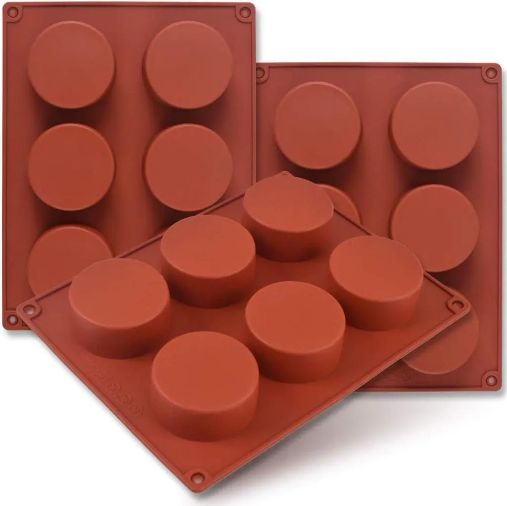 3 Stampi Silicone Cilindro 6 Cavità 5,1cm per Mini Cake e Dessert