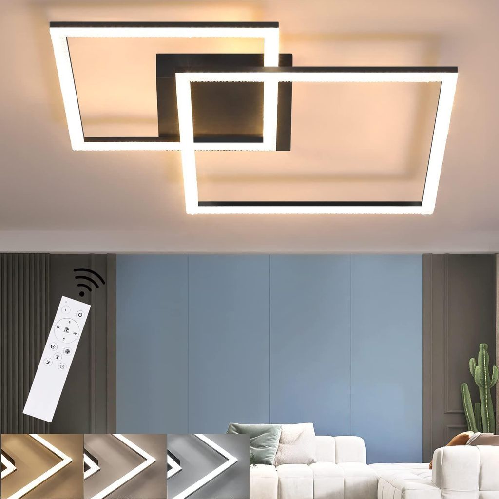 ZMH Plafonnier LED Salon 54W Noir Dimmable Lampe de chambre Image du produit 
