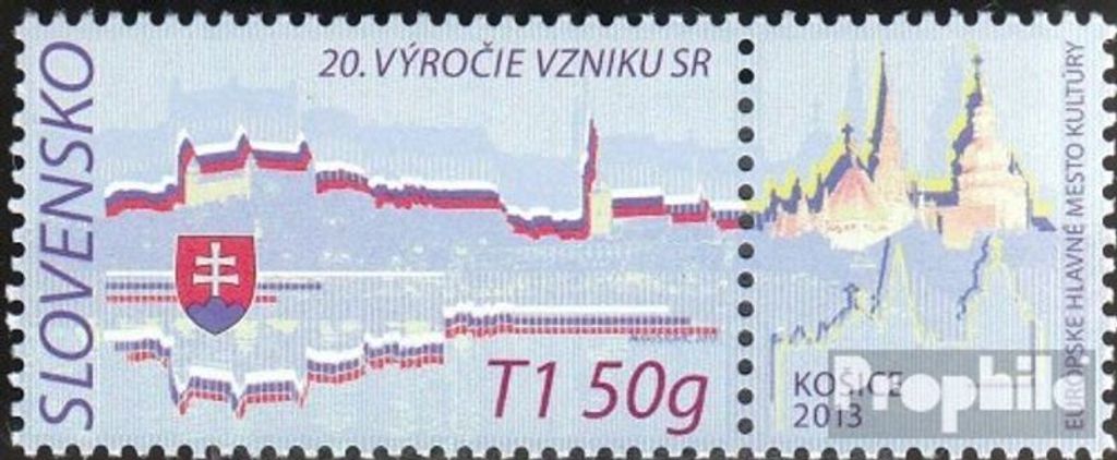 Briefmarken Slowakei 2013 Mi 699Zf mit Zierfeld (kompl.Ausg.) postfrisch Kosice