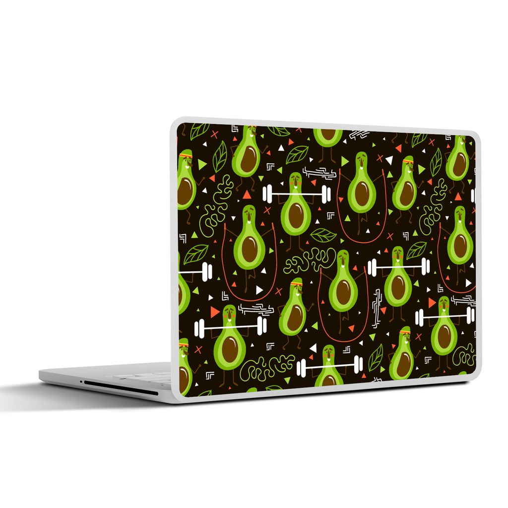 MuchoWow Laptop Aufkleber Sticker Cover Avocado - Fitness - Muster 30x22 cm - Laptop-Sticker