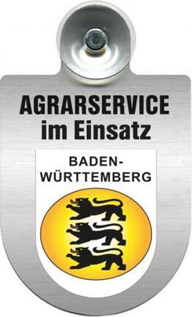 Einsatzschild mit Saugnapf - Agrarservice im Einsatz - incl. Regionenwappen nach Wahl 393802 Color - Region Baden-Württemberg