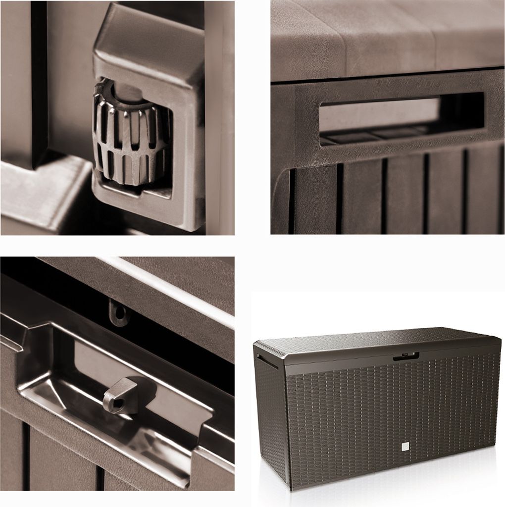 CASARIA® Gartenbox Auflagenbox abschließbar Braun 290L Produktbild 3