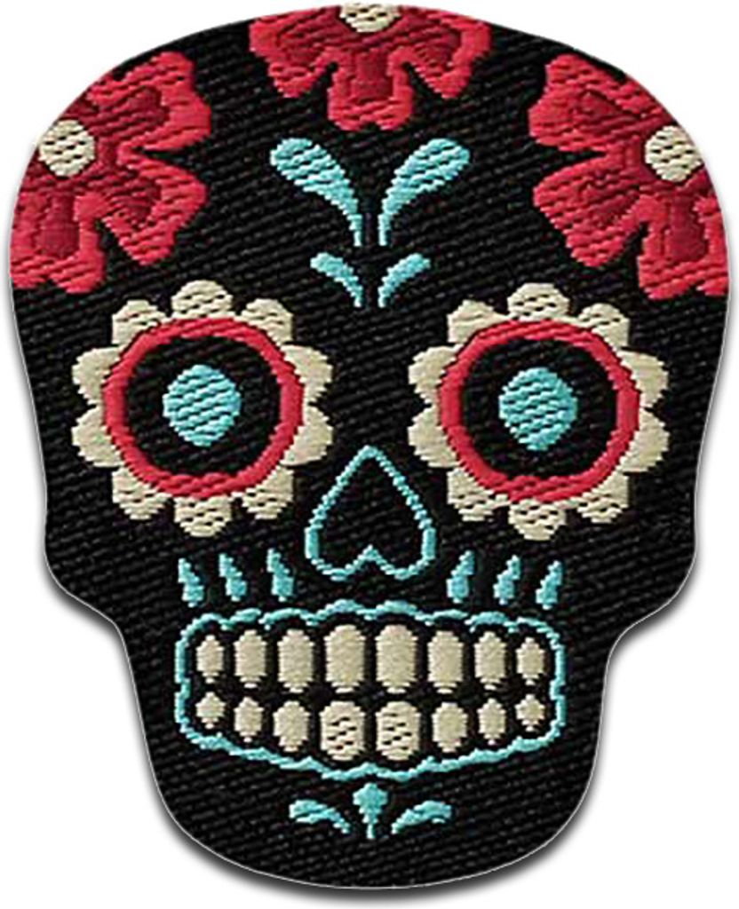Mono-Quick Muertos schwarz/pink - Aufnäher, Bügelbild, Aufbügler, Applikationen, Patches, Flicken, zum aufbügeln, Größe: 3,6 x 3 cm