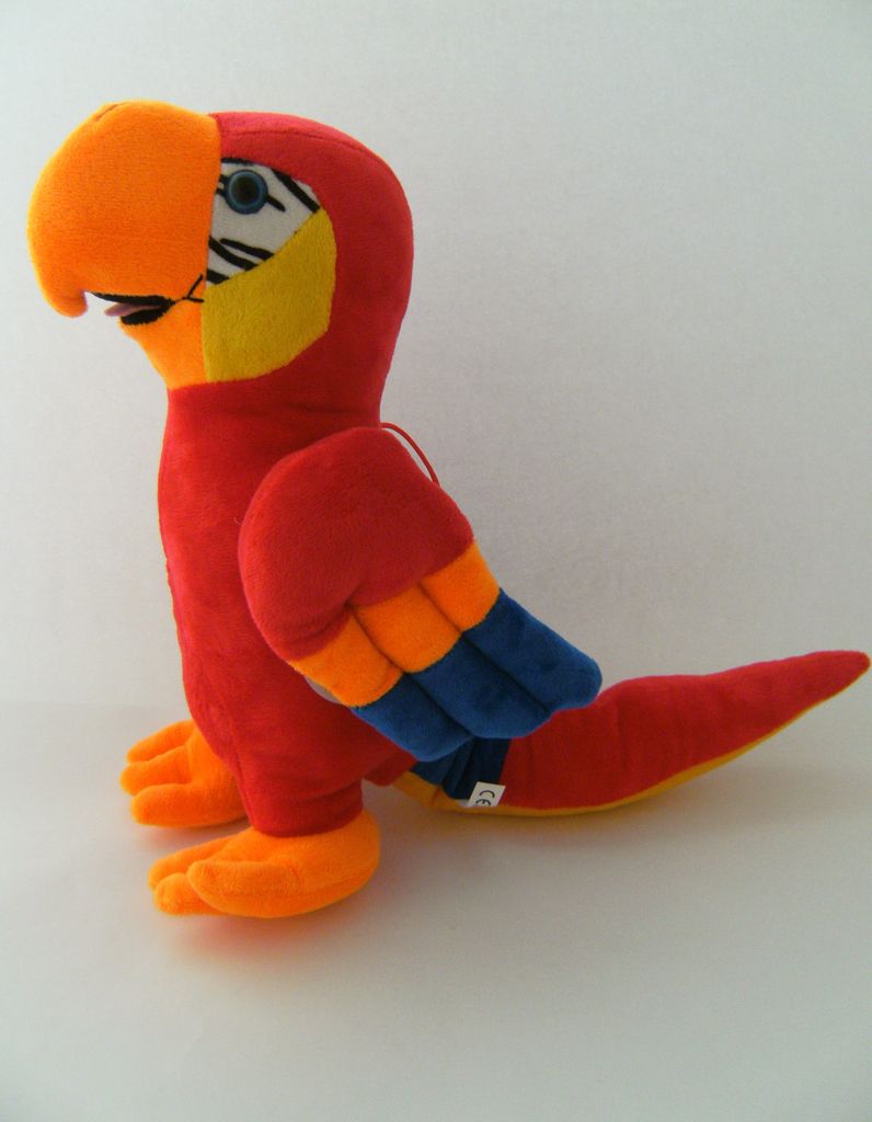 Stofftier Papagei, 33 cm, rot, Kuscheltier, Plüschtier Ara, Vogel Vögel Papageien