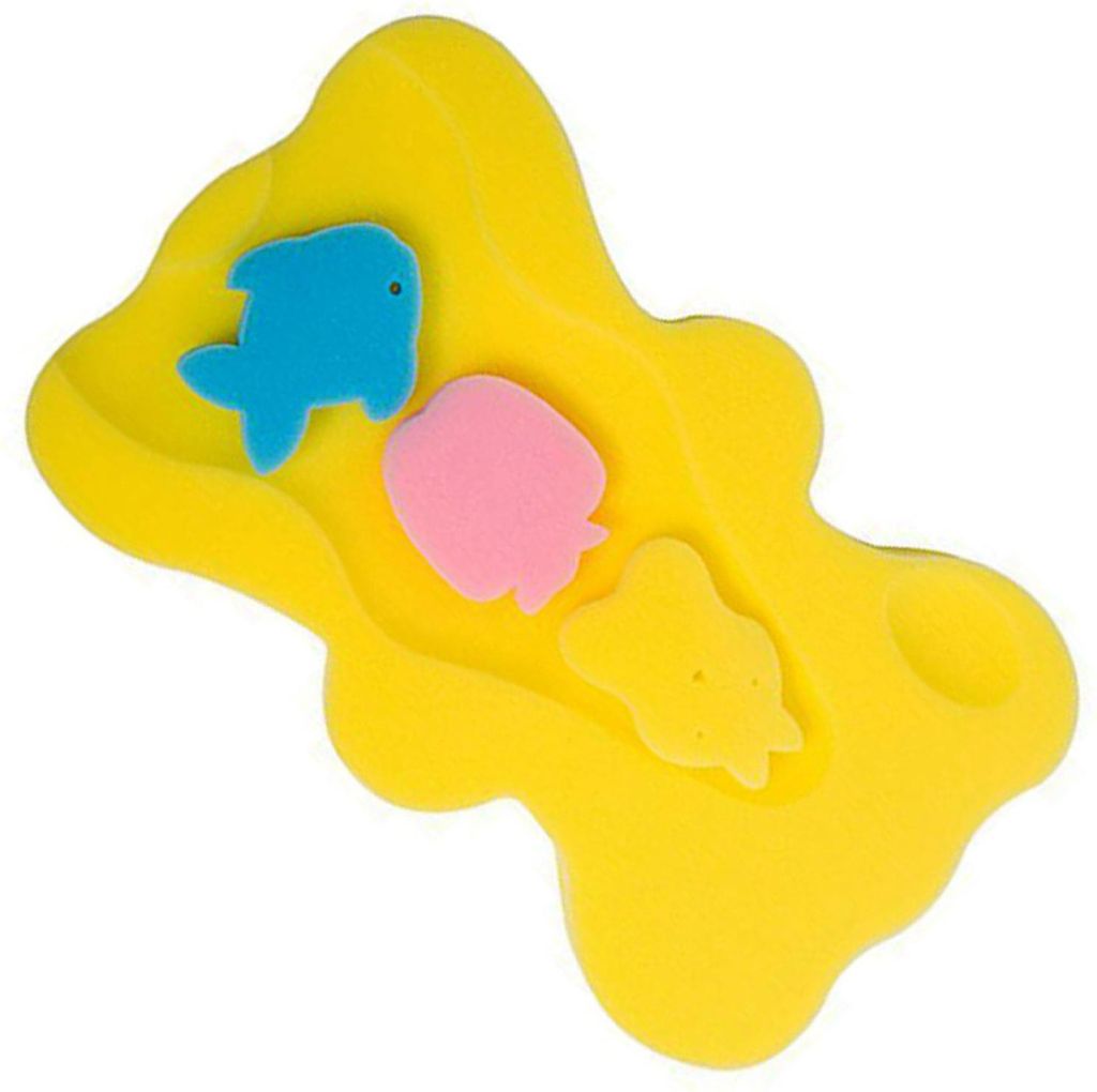 1,8 Zoll dicke Baby-Badeschwammmatte zum Reiben, rutschfest, weich, Cartoon-Form, verdickt, Baden für den Waschraum, Gelb
