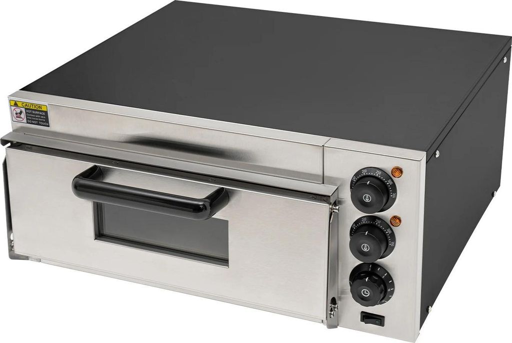 Elektrischer Pizzaofen - Tischgerät 1-Deck - 2000 W - 20 L - 50–350 °C - Timer 0–30 Min - 220 V