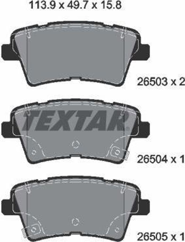 TEXTAR 2650301 Bremsbelagsatz, Scheibenbremse OE 58302D4A75 kompatibel mit Optima