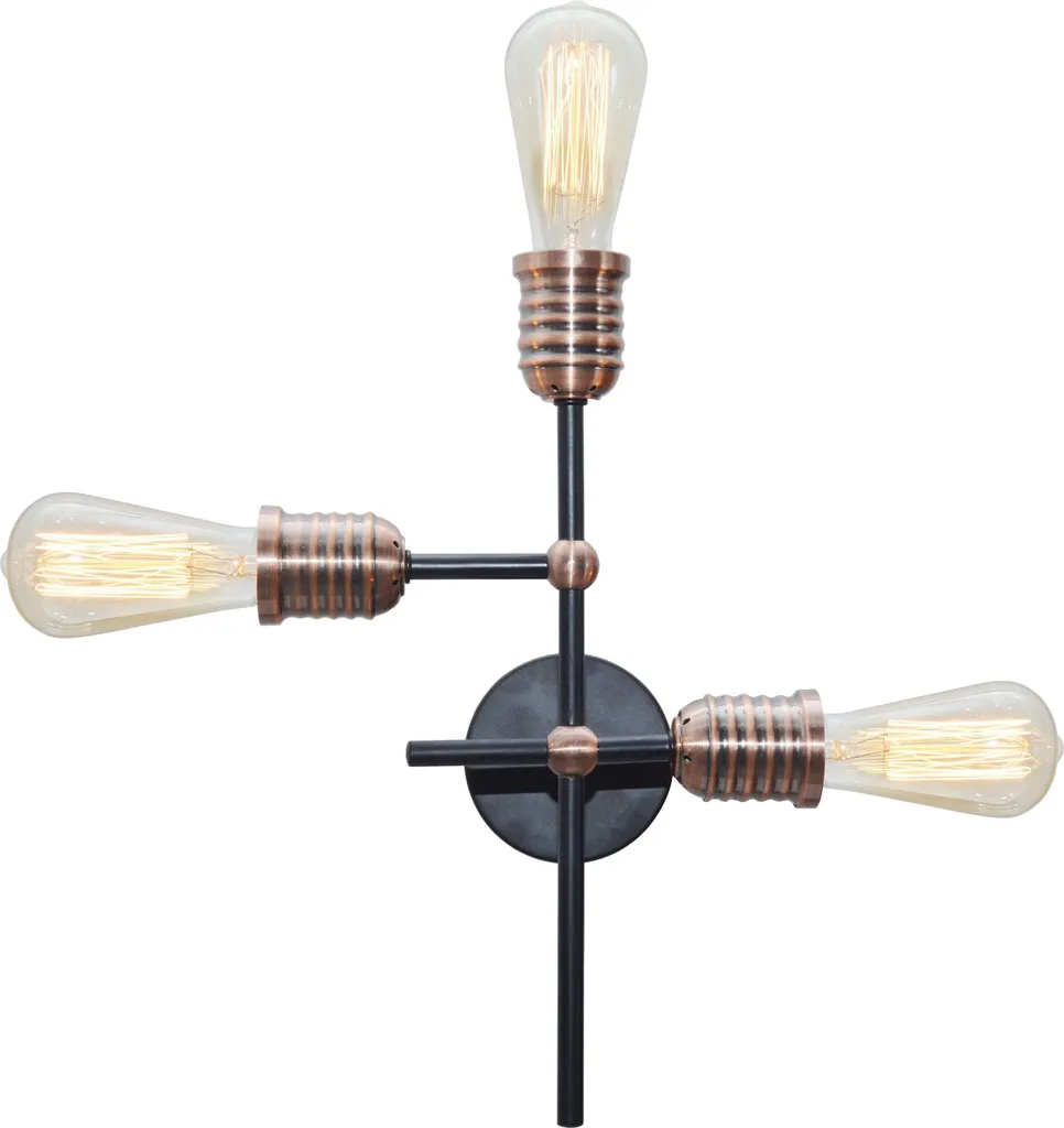 Plafonnier industriel KIRIMU en métal noir pour salon et chambre moderne