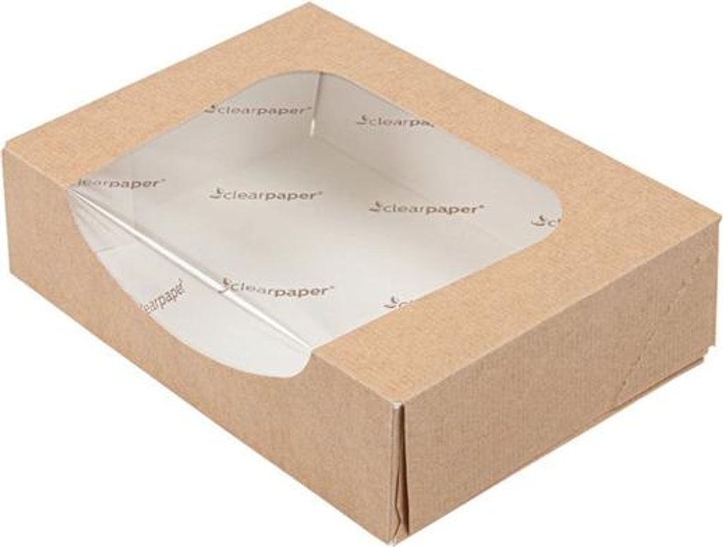 Schachtel mit Papierfenster 17,5 x 12 x 4,5 cm 50 Stück.