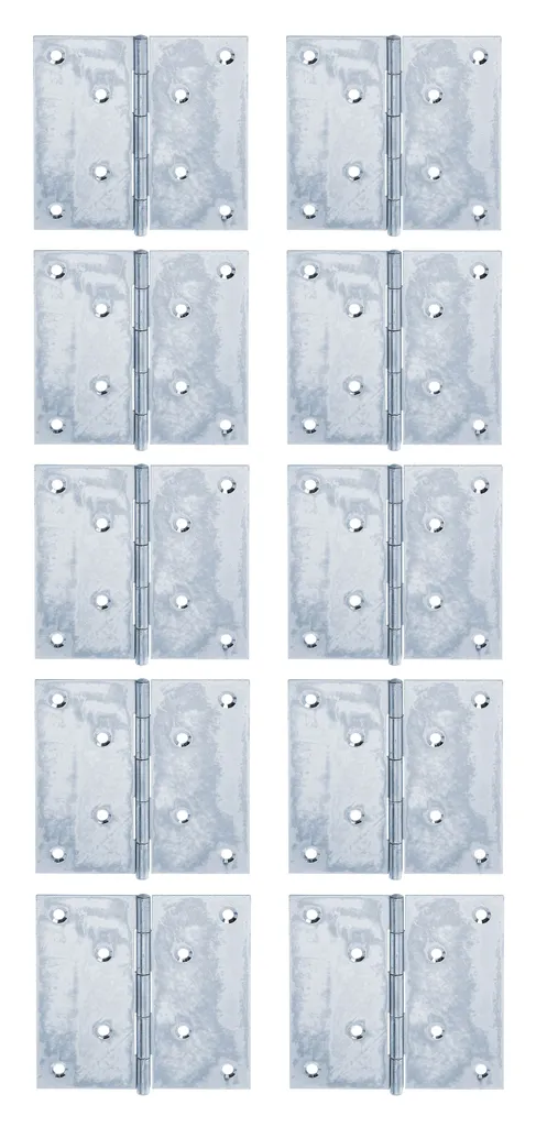Charnière 100x100 mm Anti-Corrosion Bleue Acier Galvanisé Lot de 10 Pièces