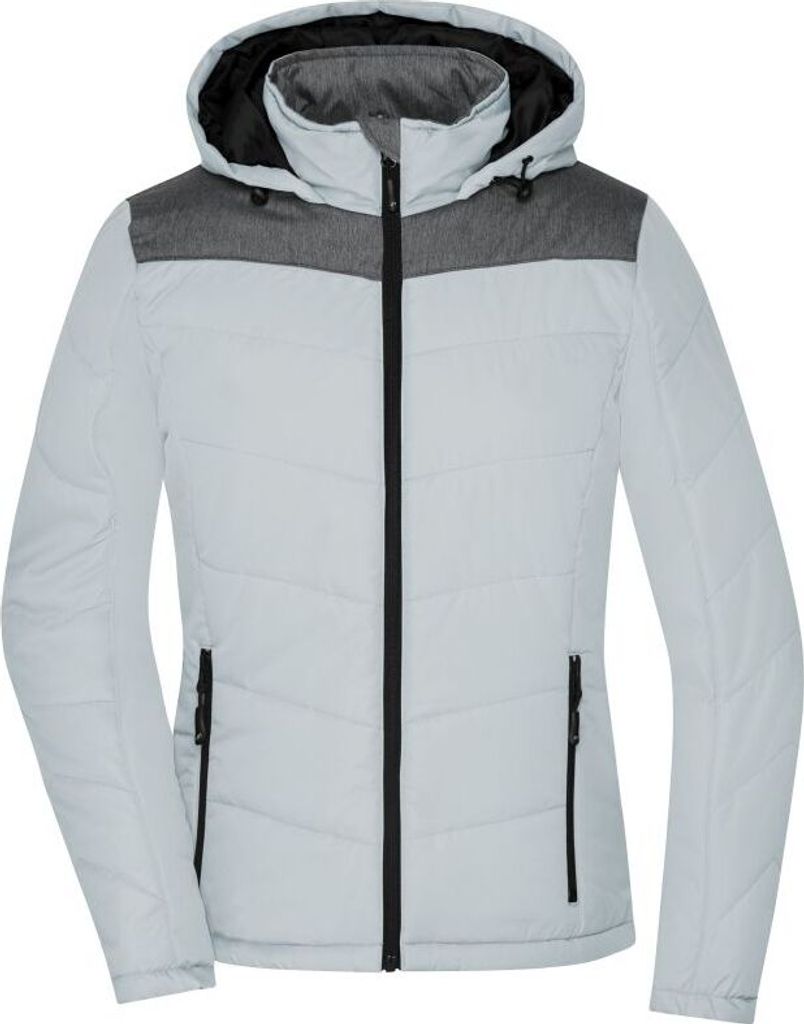 Sportliche Winterjacke mit Kapuze silver/anthracite-melange, Gr. XL
