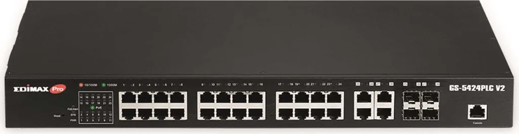 Switch Web Smart Gérable Edimax GS-5424PLC V2 avec 24 Ports PoE+