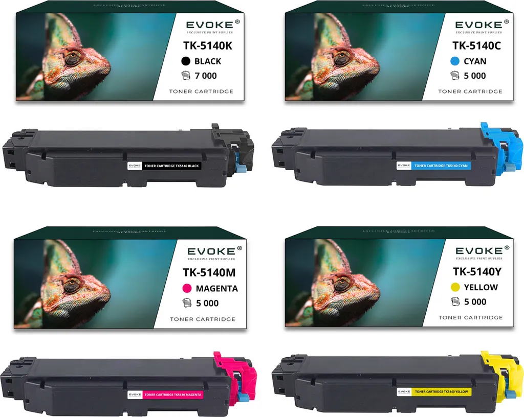 4x toner per Kyocera TK5140K-TK5140B TK5140K CMYK = Nero + Blu + Rosso + Giallo | Ricambio per M6030 M6530 P6130