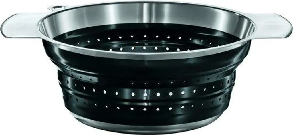 Passoire inox 18/10 et silicone, égouttoir pliable 24 cm haute qualité