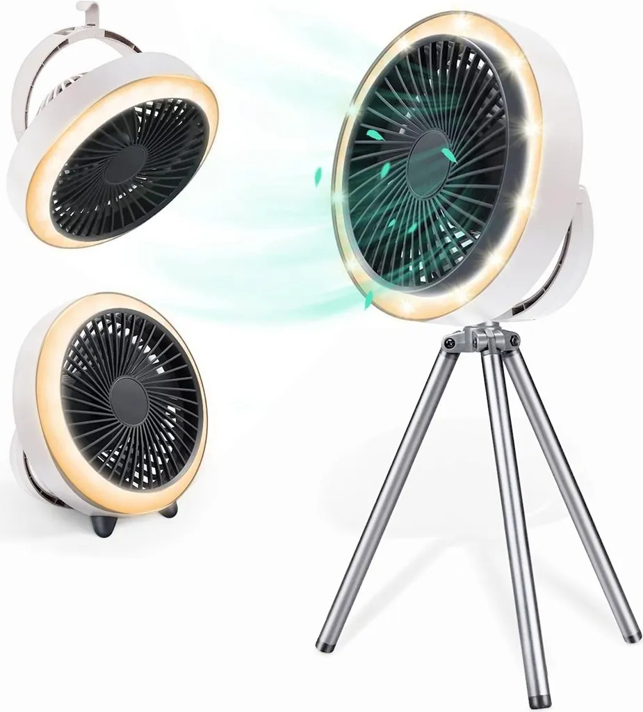 Ventilateur d'extérieur portable sur pied flexible 3 vitesses - Noir