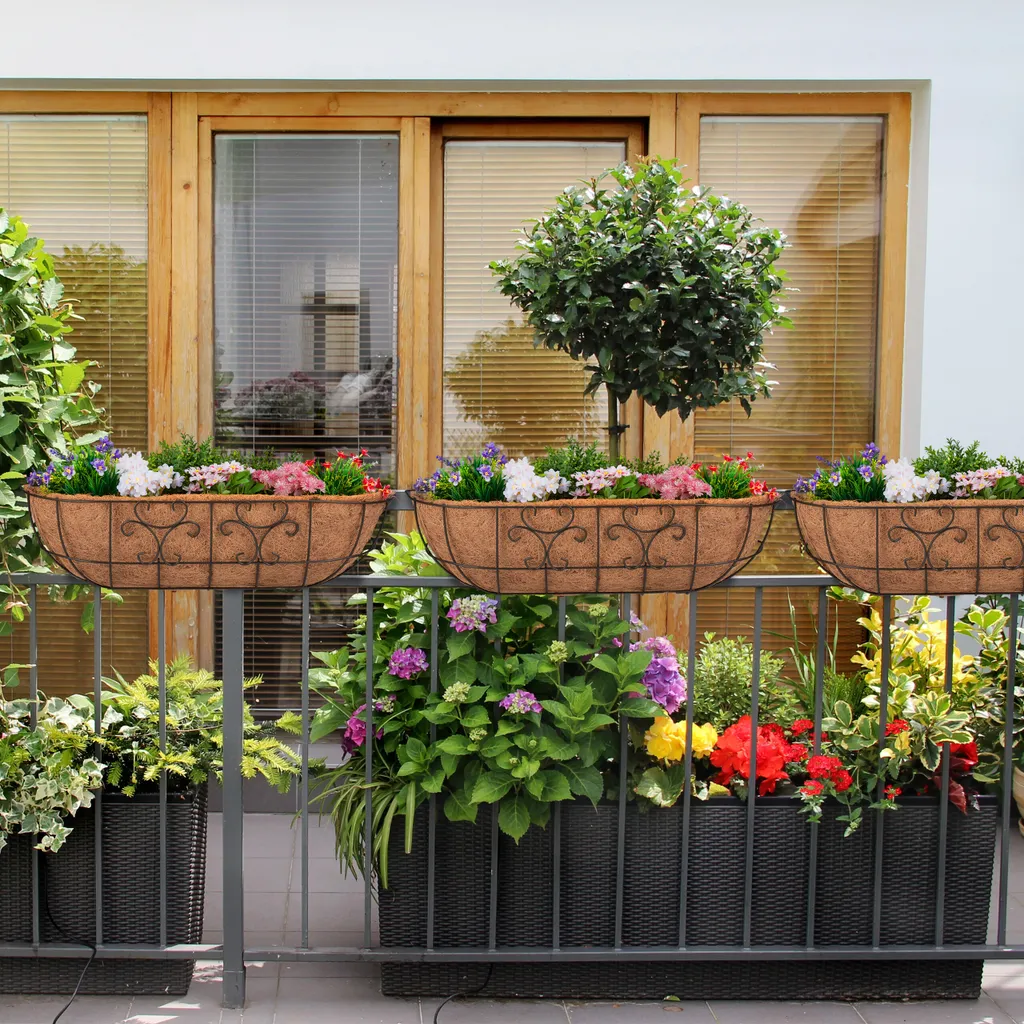 Bac à fleurs pour balcon sans perçage pour éviter les chutes lot de 3 - 2