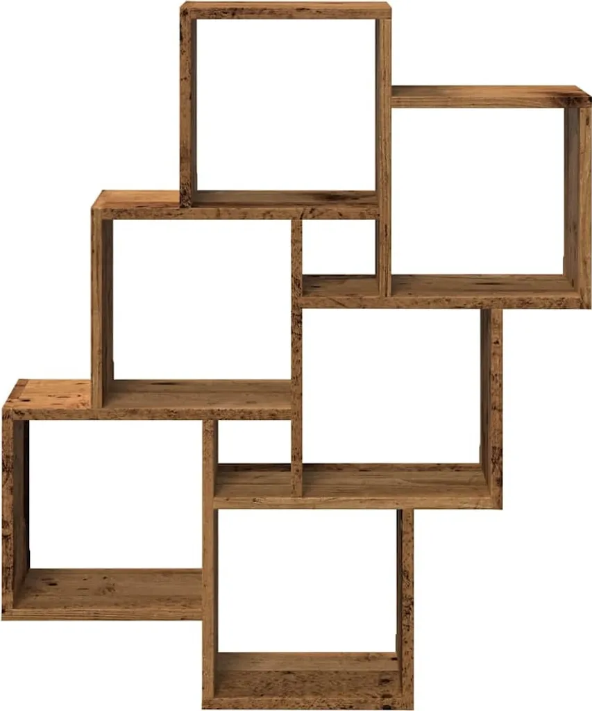 Étagère cube bois ancien 78 cm - Solution pour petits appartements encombrés