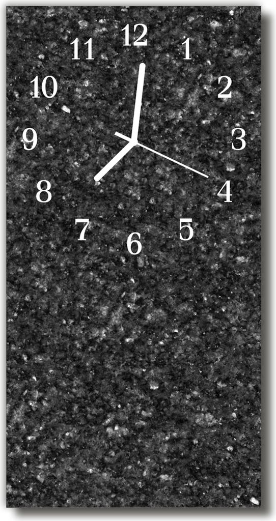 Tulup Glasuhr Wanduhr Küchenuhr Echt-Glas 30x60 Graphit Grau