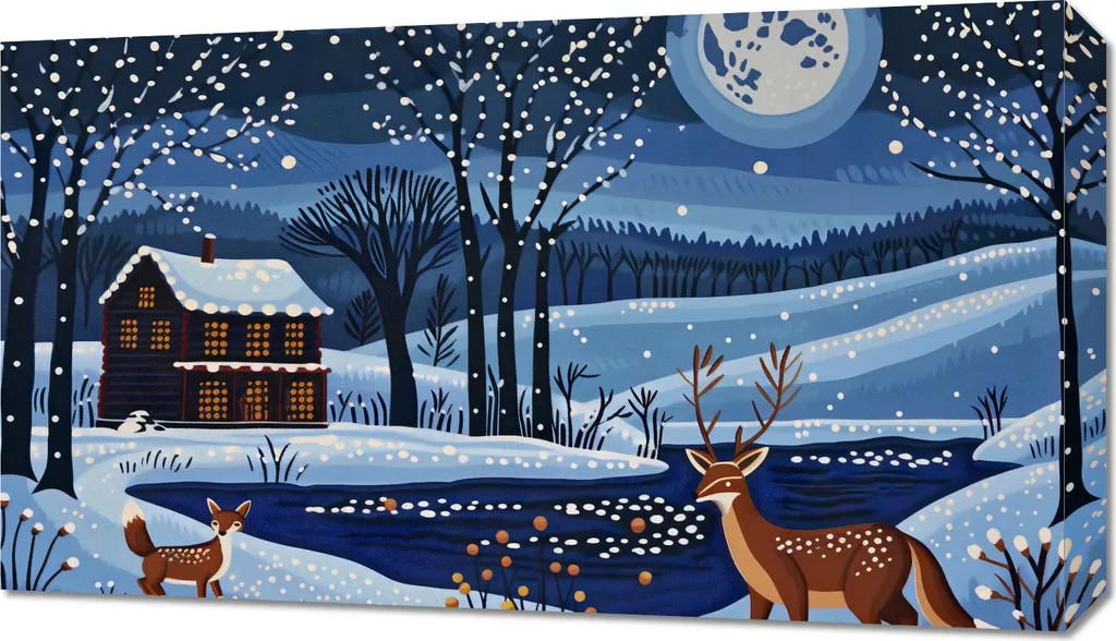 Tableau Image L'hiver Approche 70 x 40 cm Décoration Murale Paysage