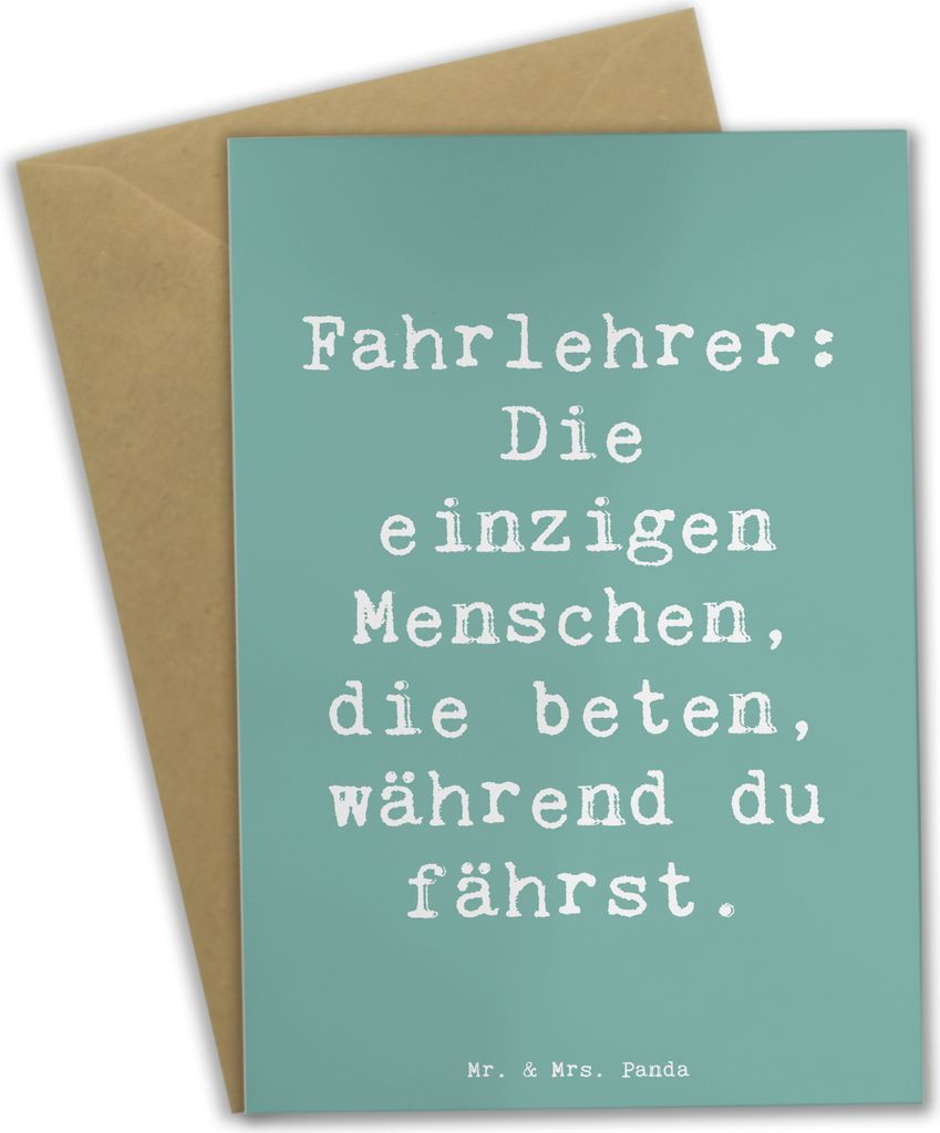 Mr. & Mrs. Panda Grußkarte Spruch Fahrlehrer Engel - Meeresbrise - Geschenk, Beruf, kreative Geschenke, Fahrausbildung, Fahrlehrerschule, Prüfer-...