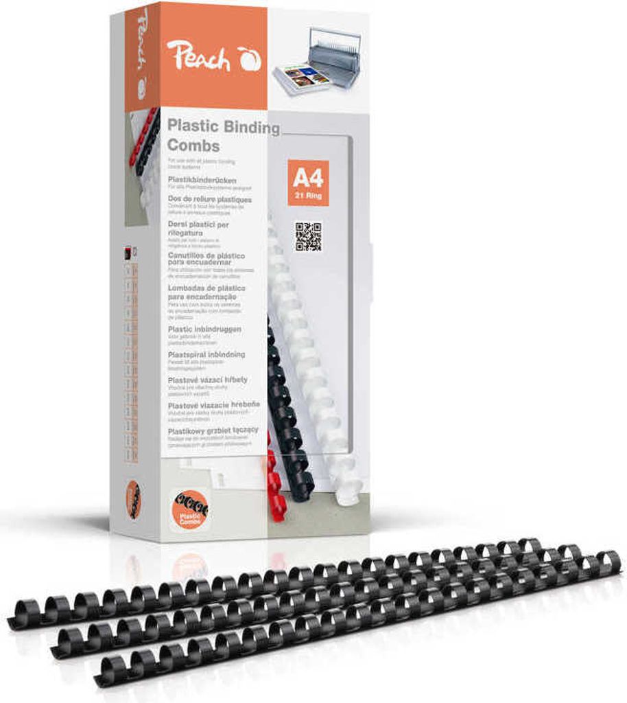 Peach Binderücken schwarz 12mm 100er-Pack