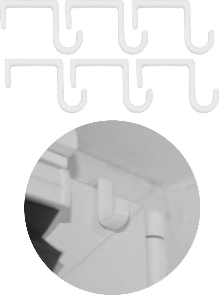 6x Fensterhaken Fensterklemme 26 mm Fensterklammer Fensterclip Fensterdeko Universal Weiß