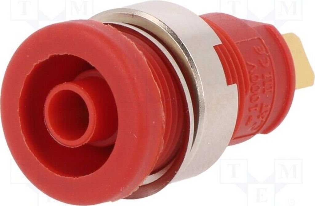 1x Buchse 1kVDC vldet schraubbar rot 25A 4mm Bananen 32mm SEB 2610 F4.8 RT Banane