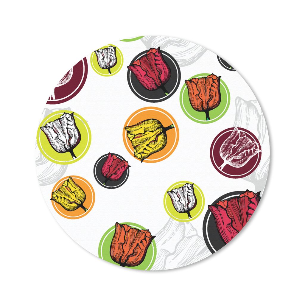 MuchoWow Mauspad Mousepad Tulpe - Blumen - Muster 20x20 cm - Mousepads - Maus Mat - Pad - Mausunterlage - Schreibtischmatte