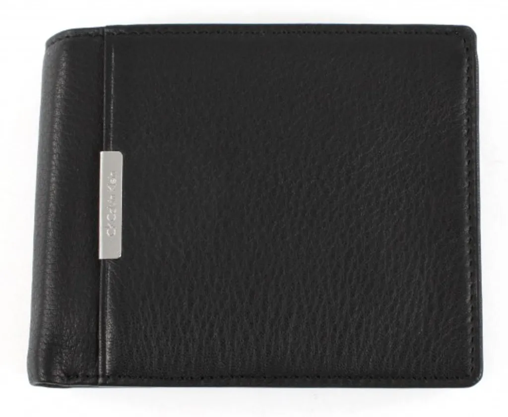 Portefeuille compact CK Calvin Klein cuir noir : fini les poches gonflées