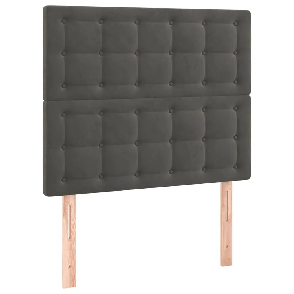 SYFAX™ Testiera Letto Singolo Velluto Grigio 100x5x118/128 cm
