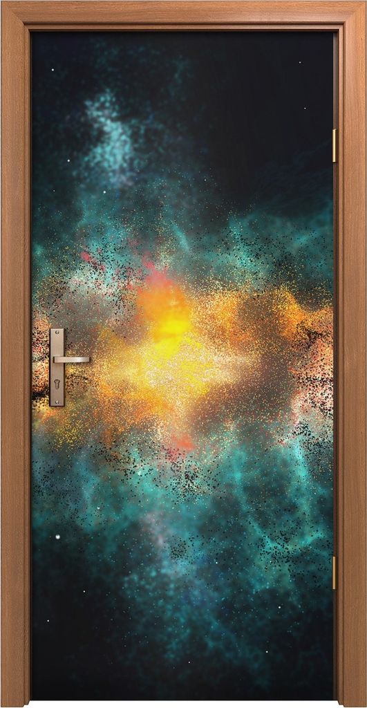 Türposter 90x200 cm Türaufkleber Türtapete Türfolie Klebefolie Plasma Galaxie mit hellgelbem Zentrum
