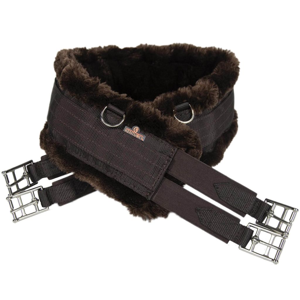 Kentucky Horsewear Sattelgurt Lammfell Sattelgurt Braun/Braun