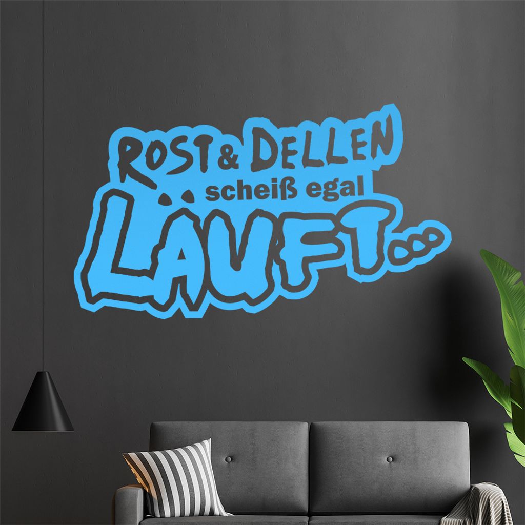 KIWISTAR Rost & Dellen scheiß egal läuft... - Offroad Tour Dirt Wandtattoo in 6 Größen - Wandaufkleber Wall Sticker - Dekoration, Küche, Wohnz...