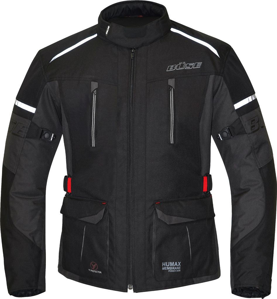 Büse Rider wasserdichte Motorrad Textiljacke, schwarz, XL