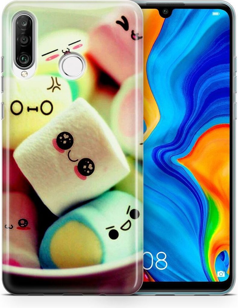 Handyhülle für Huawei Xiaomi Schutz Case Cover Bumper Etuis Schale Ultra Dünn, Modell:Xiaomi Redmi 9, Motiv auswählen:Marshmallows
