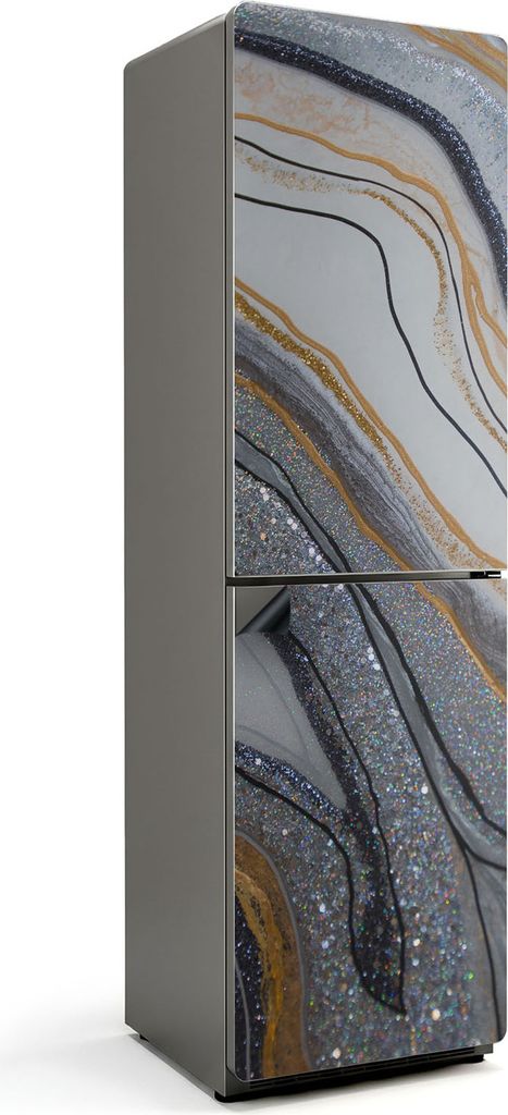 Abstrakte Wellen und Linien – Magnetische Kühlschrank Abdeckung – Dekorfolie magnetisch Küche – Kühlschrank Magnet Deko – selbstklebende...