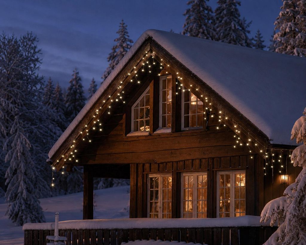 Weihnachtsbeleuchtung LED Eiszapfen Lichter außen warm weiß