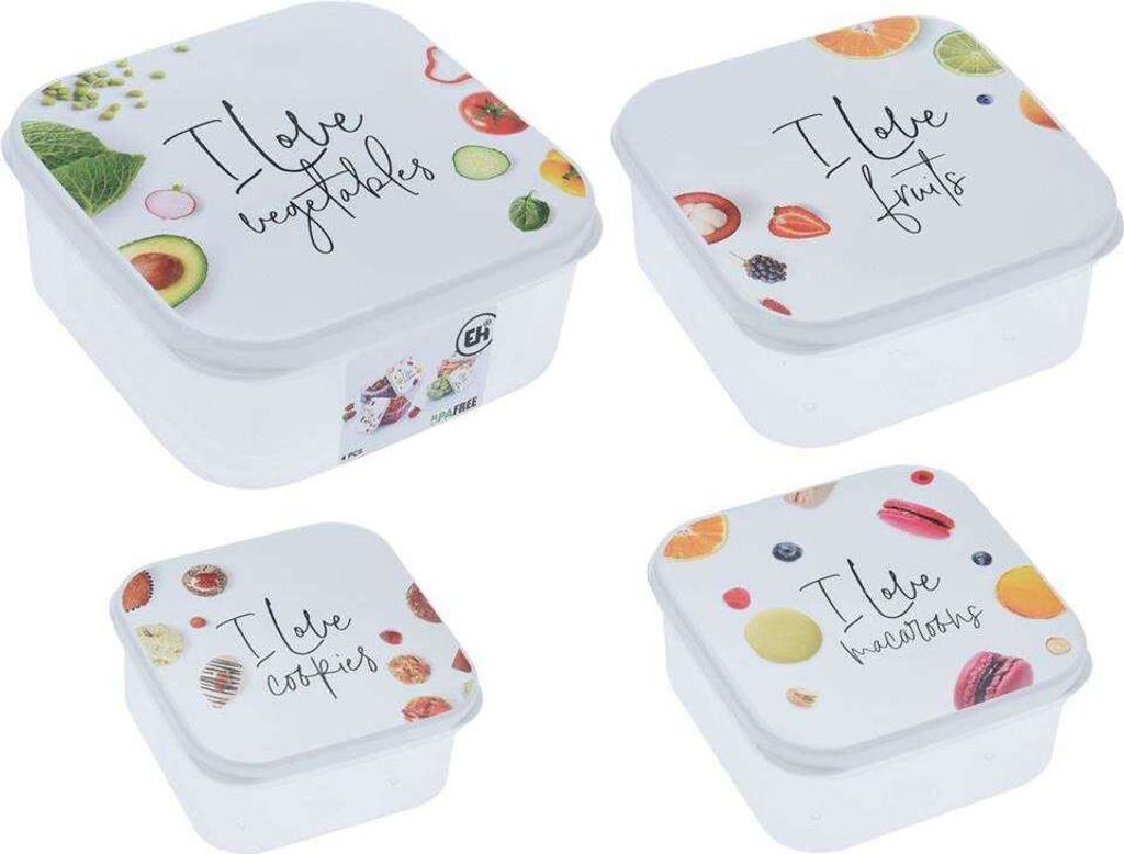 Vorratsdose Vorratsbehälter Aufbewahrungsbox Frischhaltedose mit Beschriftungen 5 Stück EXCELLENT HOUSEWARE HOMLA