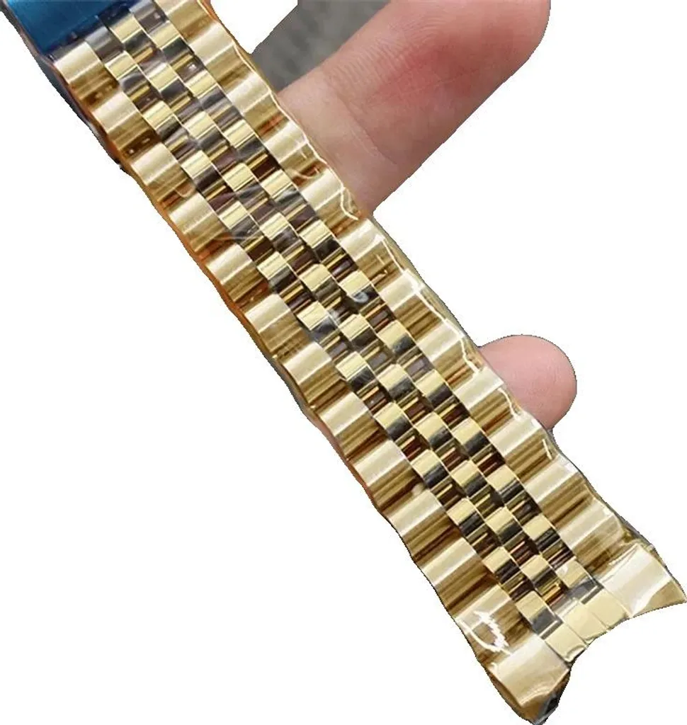 Cinturino 20mm Acciaio 316L Oro - Bracciale Maglie Piene Senza Logo
