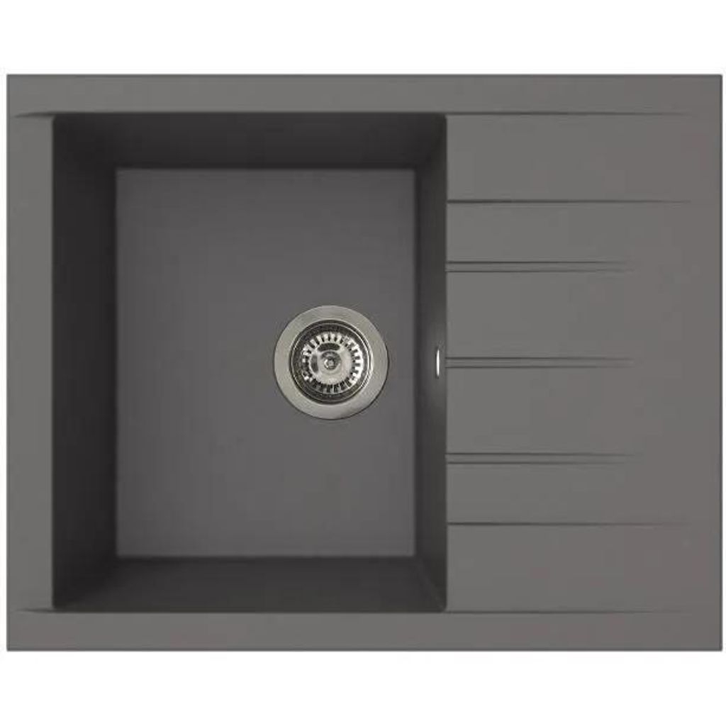 Waschbecken – SMC-Harz – Betongrau – Einbau – STRADOUR – Cube 1C XS – 62 x 50 cm