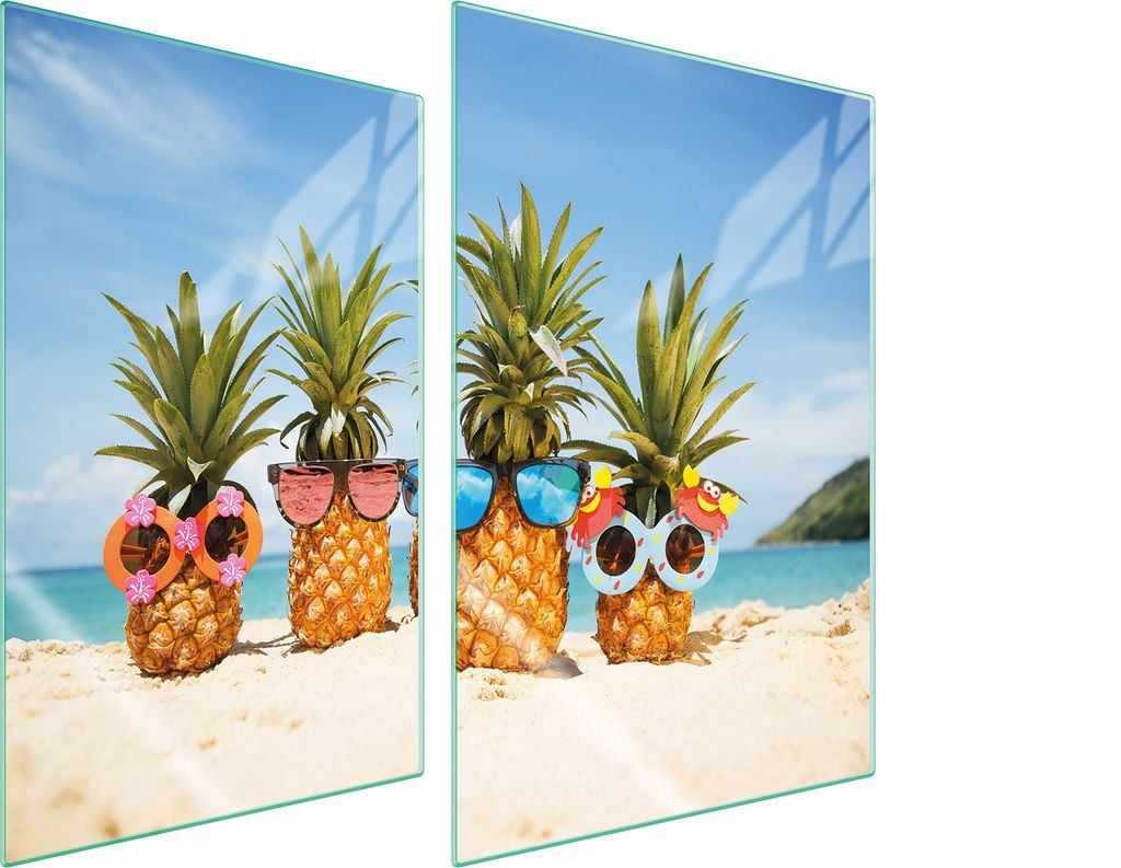 Glasschutzplatte Für Küche 2X35X52 Ananas
