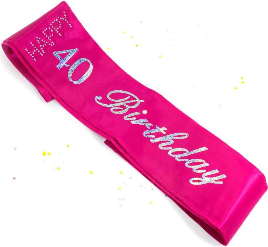 Oblique Unique Schärpe Happy Birthday 40. Geburtstag 40er Produktbild 