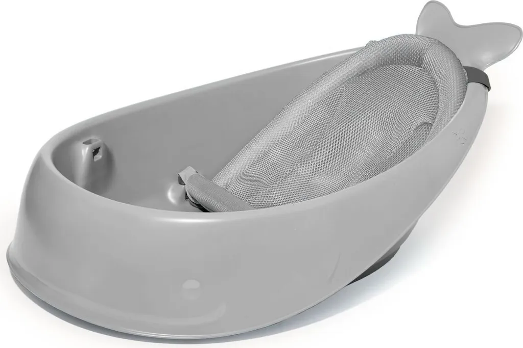 Baignoire ergonomique Moby Skip Hop grise 3 phases avec Smart Sling