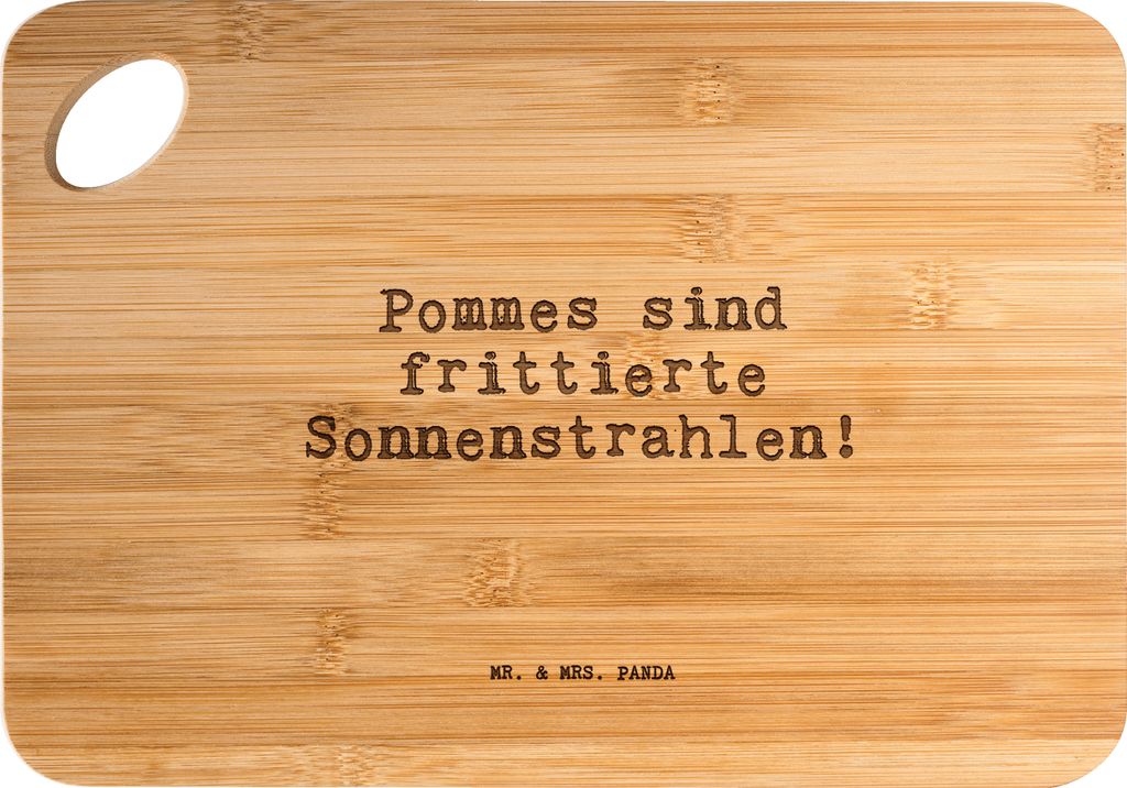 Mr. & Mrs. Panda Holzbrett Pommes sind frittierte Sonnenstrahlen!... - Transparent - Geschenk, Frites, Hackbrett, Sonne Spruch. Freundin, Frühstü...