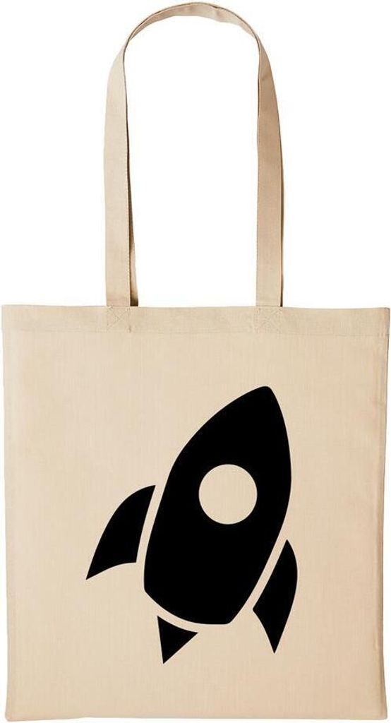 Huuraa Baumwollbeutel Rakete Geschenk Einkaufstasche Natural 10 Liter Baumwolle Rakete Accessoire