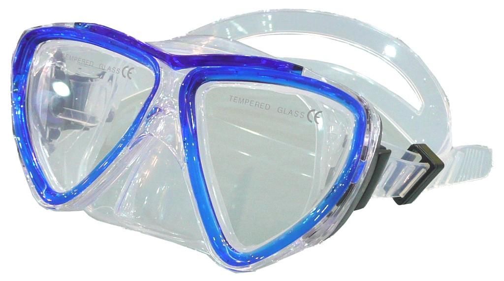 Shallow Tauchmaske Kinder transparent Silikon blau Junior Tauchbrille
